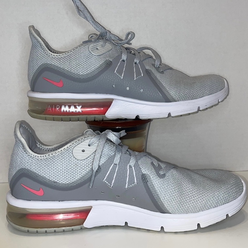 Women's Nike Air Max Sequent 3 Grey/Pink-Platinum Size 10.